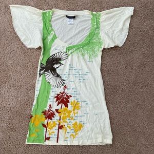 Realitee Flutter Sleeve Short Sleeve Shirt